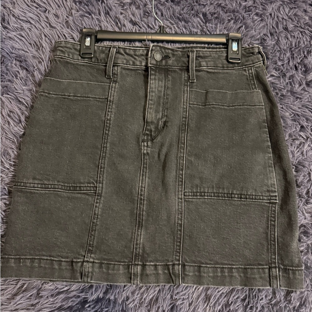 Stylish Dark Gray Denim Skirt